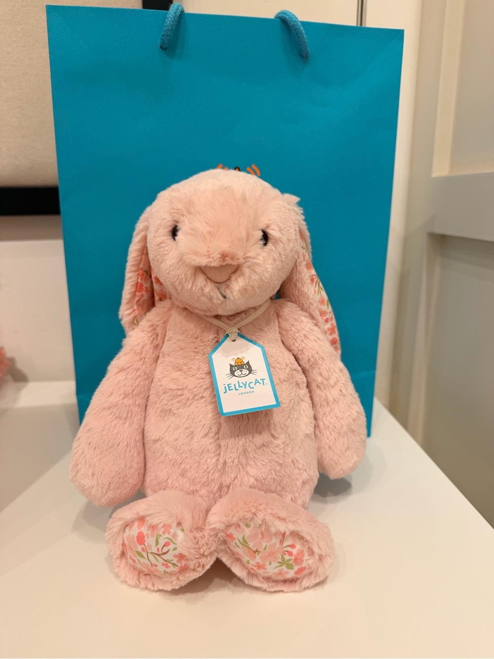 Jellycat my name is blossom blush bunny cherry medium
